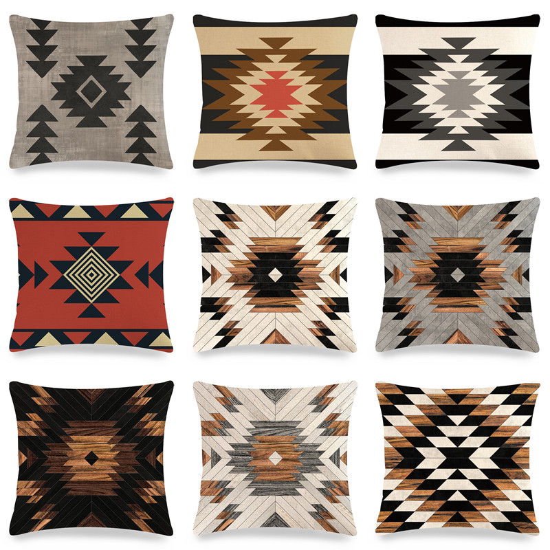 Seamless geometric simple style linen pillowcase home sofa cushion cover factory direct sales to figure set zx160