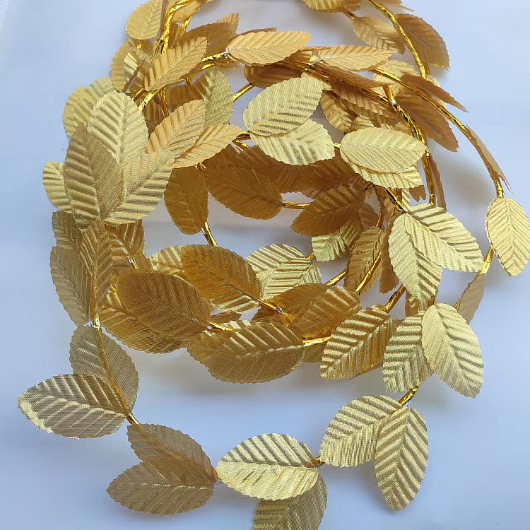 Cross-border Carnival Halloween Roman Golden Leaf Headring Bride Headwear Hair Band Wreath Portrait Mori Simulation Flower