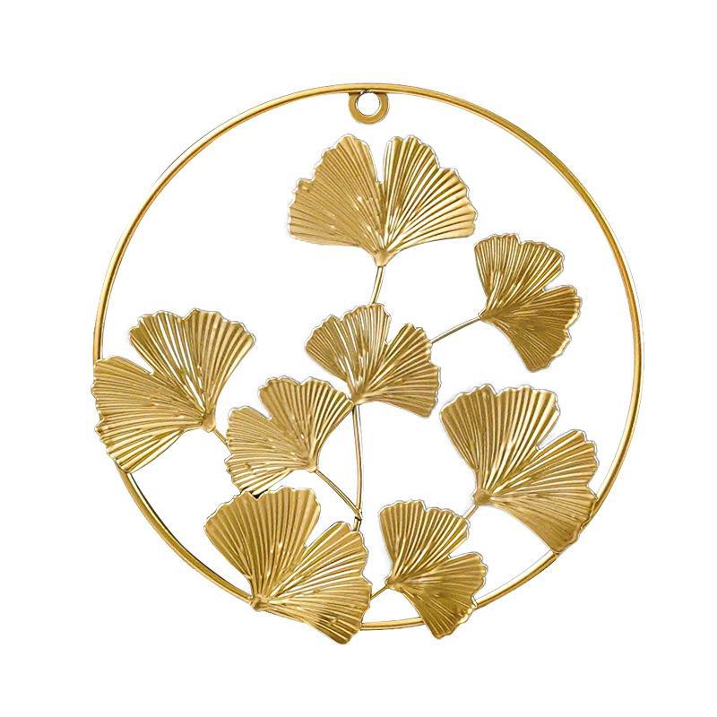 Nordic Golden Ginkgo Leaf Leaves Living Room Wall Hanging Wall Decorations Wall Decorative Creative Wall Hanging Punch-Free