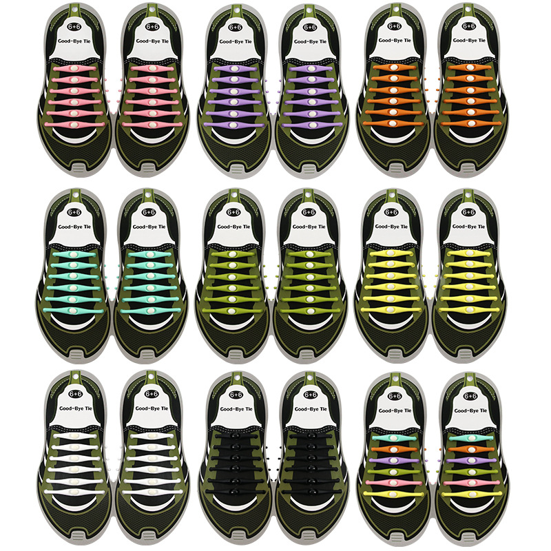 New Cross-border Supply Bow Silicone Shoelaces Student Adult Universal Elastic Tape-free Shoelaces Colorful Lazy Shoelaces