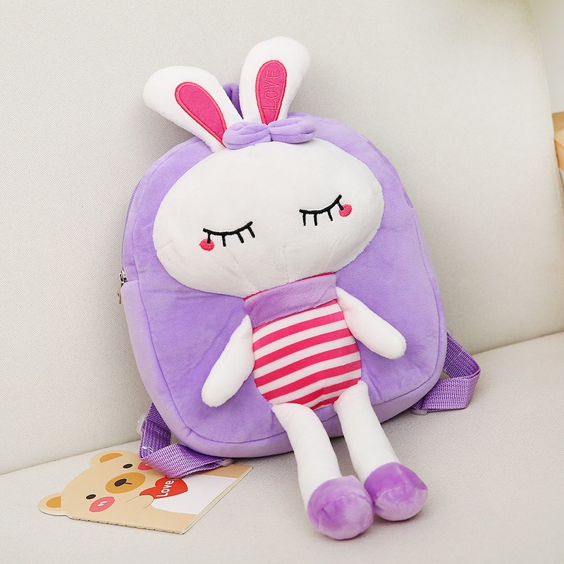 Kindergarten preschool baby class schoolbag outdoor leisure cartoon backpack long leg rabbit schoolbag cross-border supply