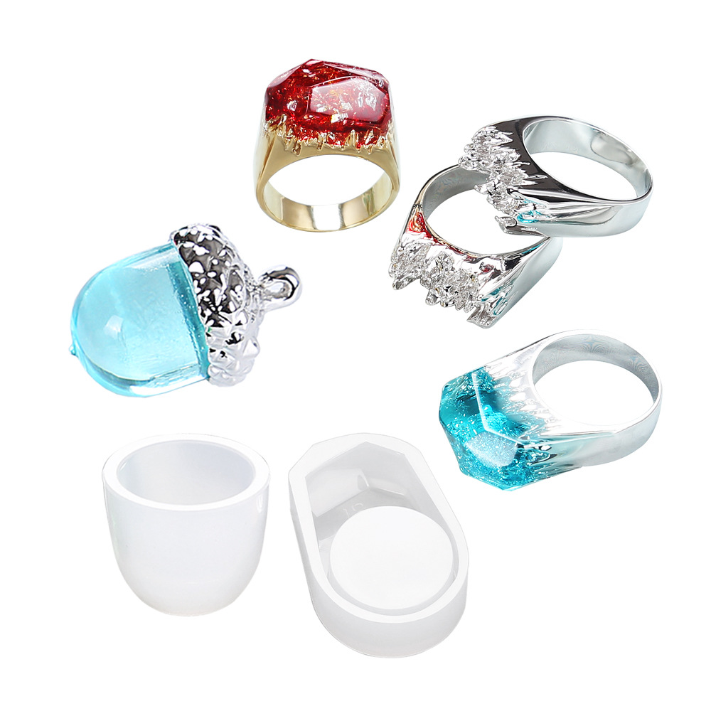 Factory wholesale diy crystal drop glue Jewelry pendant accessories ACORN stubble ring silicone mold
