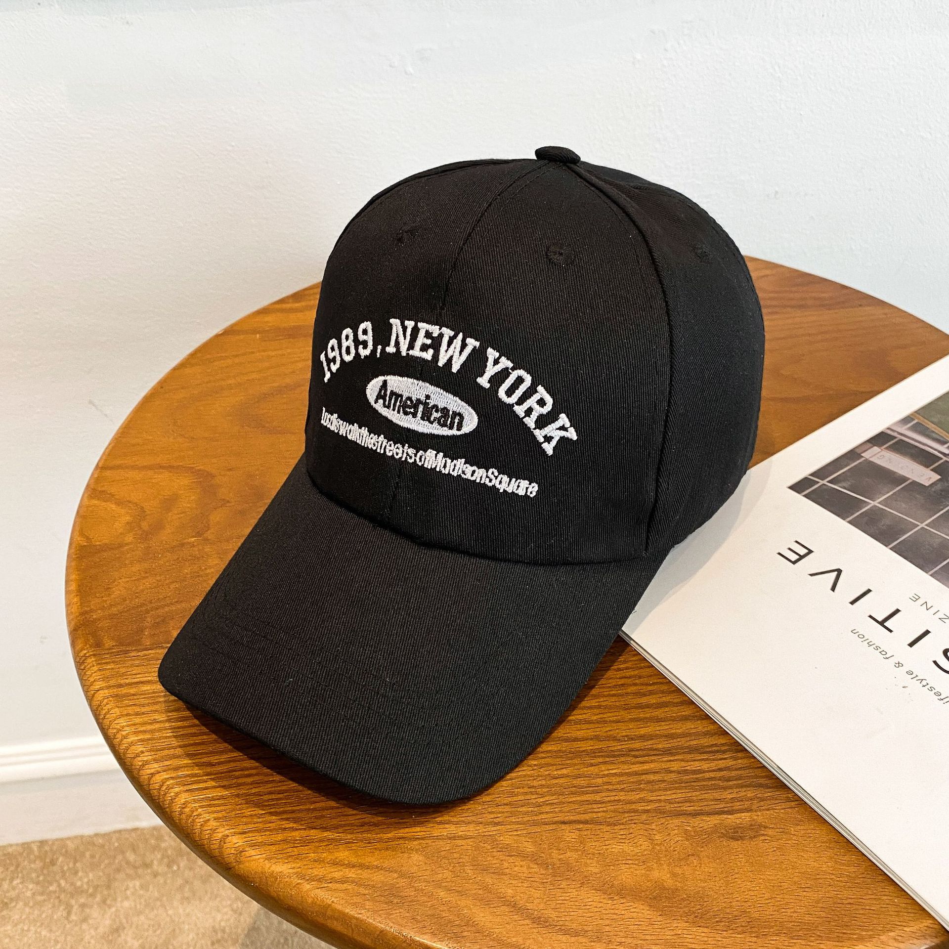 Fashionable sun hat with embroidered big brim Korean style versatile outdoor peaked cap fresh men and women trendy baseball cap