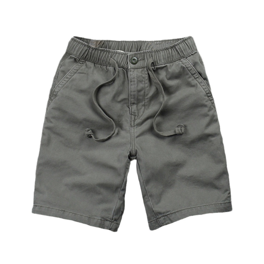 Summer Elasticated Waist Casual Shorts 2022 Summer New Men's Solid Color Shorts Korean Fashionable Men's Tether Pants