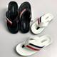 Fashionable color matching woven leather flip-flops men's non-slip deodorant home outdoor slippers lightweight beach slippers