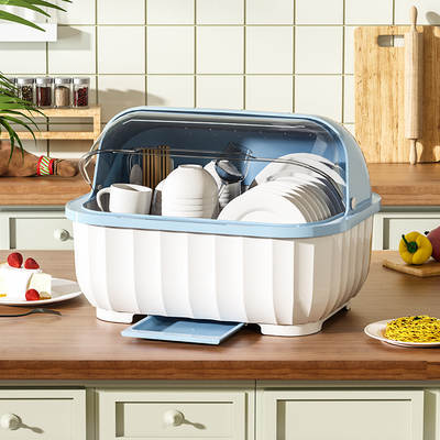 Kitchen dish dish storage rack plate draining dish rack tableware storage box bowl tableware box with lid cupboard