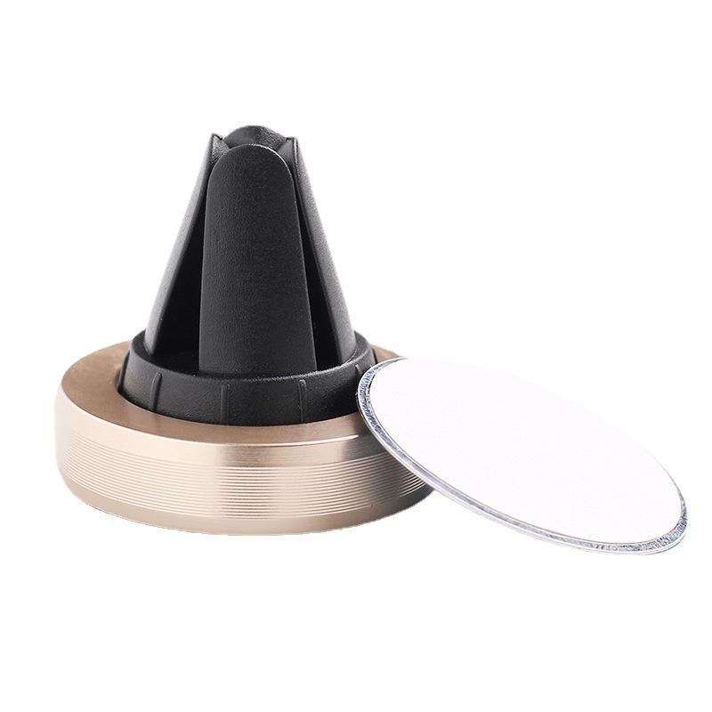 Round mobile phone holder car air conditioner air outlet magnet magnetic lazy car mobile phone holder printable log