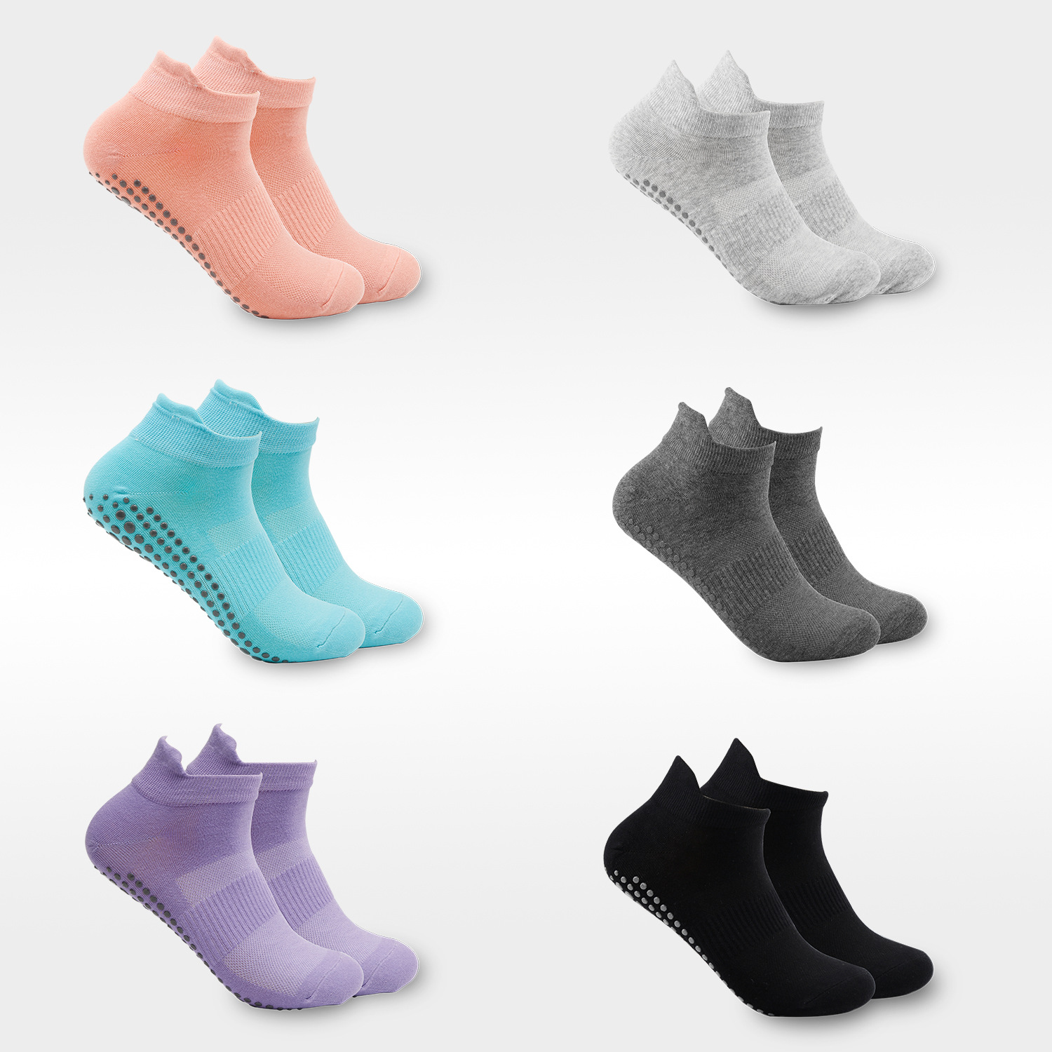 Women's Yoga Socks Solid Color All-match Socks Non-slip Breathable Sports Elastic Mesh Floor Socks Pilates