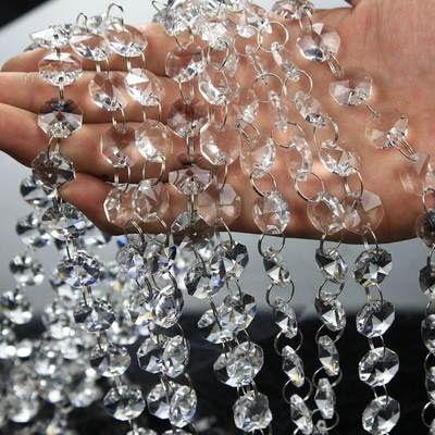 Crystal octagonal beads finished bead curtain wedding road engineering hotel entrance partition feng shui lighting curtain manufacturers wholesale