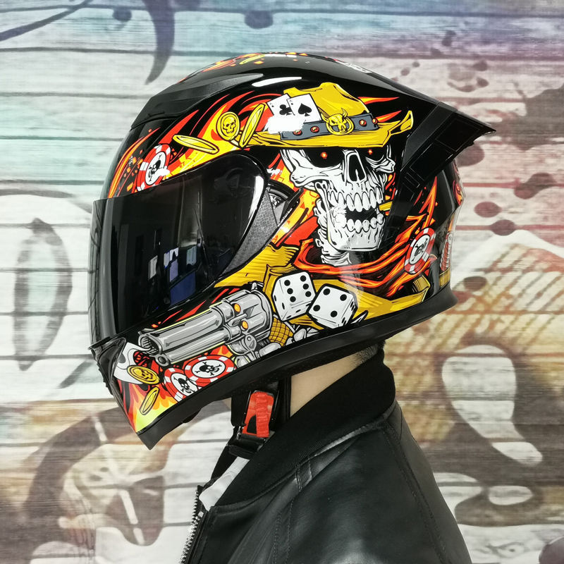 JIEKAI JIEKAI electric motorcycle helmet men's and women's full helmet double lens full cover street car Bluetooth Four Seasons Universal