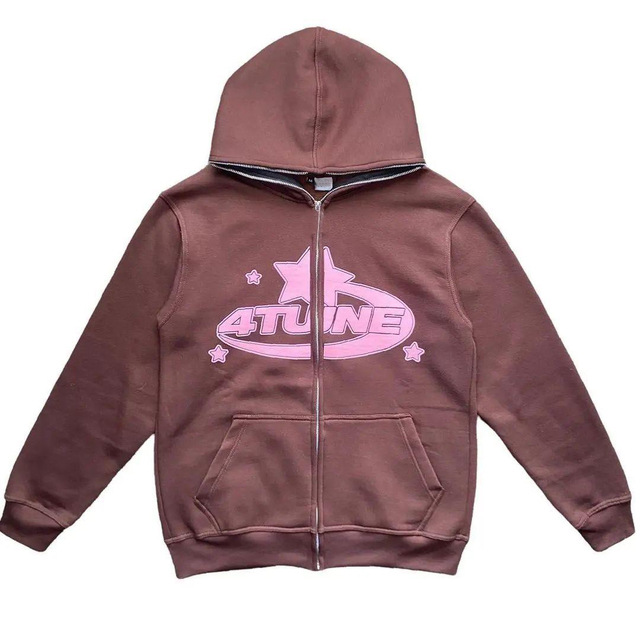 2023 European and American Dark Sweatshirt Men's and Women's Hoodie Gothic Couple Harajuku Large Size Zipper Sweatshirt