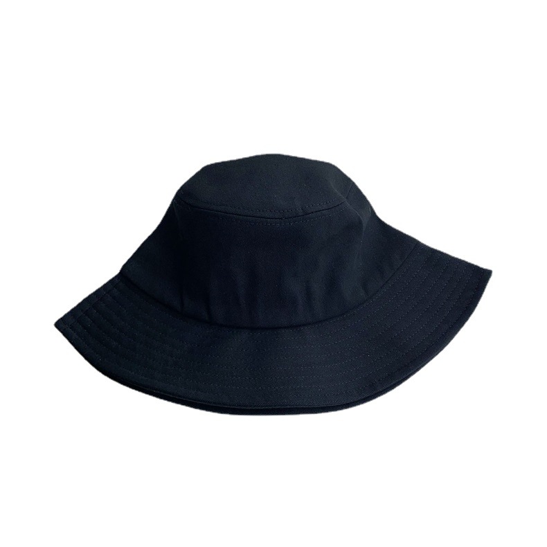 Solid Color Smoothed Men's and Women's Couple Fisherman Hat Korean-style ins All-match Basin Hat Summer Big Edge Sunshade Sunscreen Hat Trendy