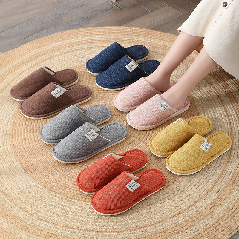 New winter cotton slippers home indoor slippers for men and women couples non-slip floor slippers soft bottom spring and autumn wholesale