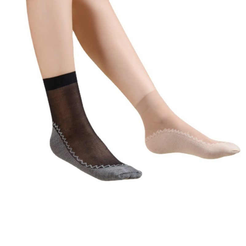 Summer thin cotton bottom socks stockings ladies anti-hook silk non-slip anti-sweat velvet steel stockings stockings cotton socks