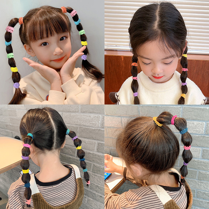 Candy color children's hair band does not hurt hair color lace rubber band head rope baby hair rope hair accessories