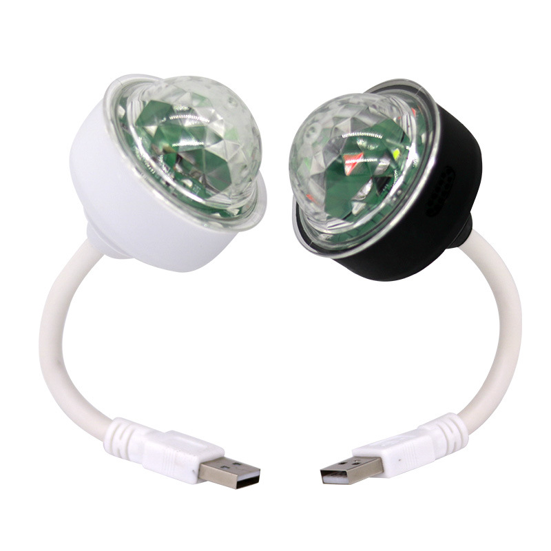 New car magic ball USB with Sound dj stage lights atmosphere romantic disco lights 360 Rotating crystal magic ball lights