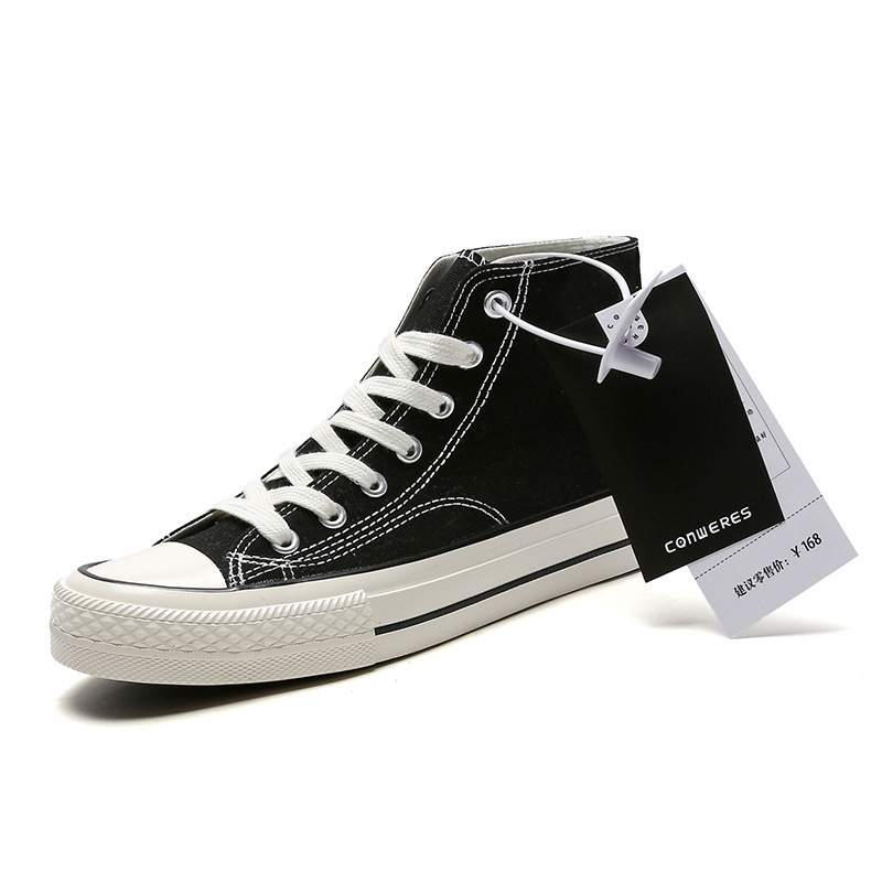 1970s high-top replica canvas shoes Harajuku ulzzang women's Korean-style ins All-match casual sneakers vulcanized shoes
