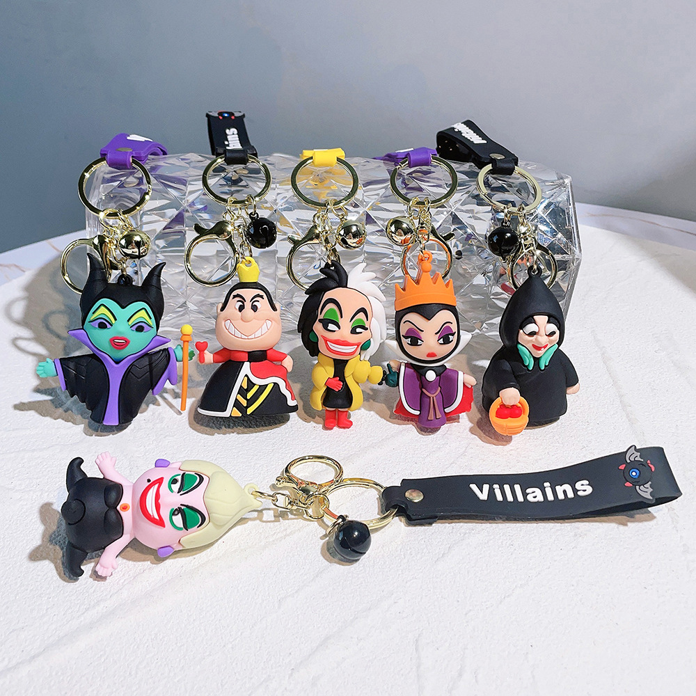 Anti-evil witch key chain cartoon Black Witch Doll bag pendant silicone car key chain