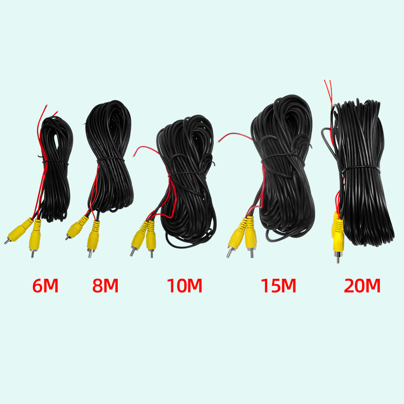 Factory direct car reversing rear view camera video control line 6 meters RCA video extension line with trigger