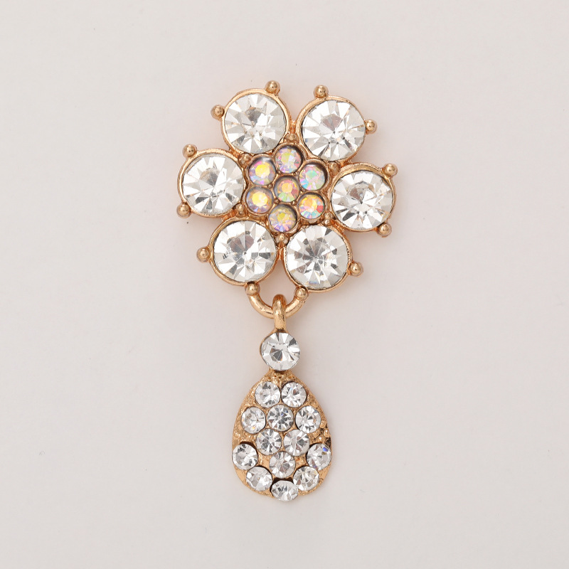 New diamond-encrusted five-petal Camellia diy phone case beauty sticker full Diamond cherry blossom hole shoes accessories material