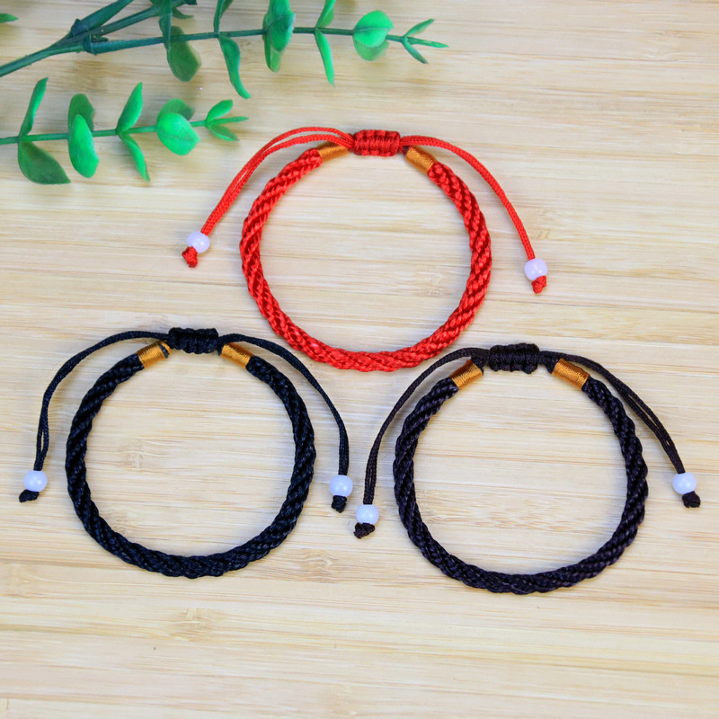 Stall 2 yuan store jewelry hand-woven couple's life year transfer red rope bracelet wreaths all line hand rope small gifts