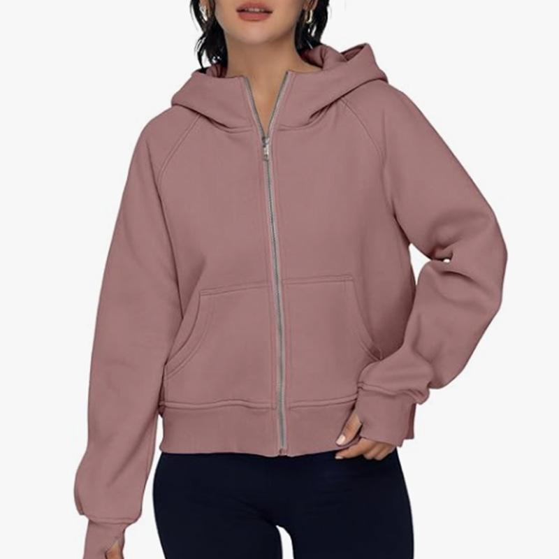 European and American Foreign trade cross-border Amazon independent station 2023 new women's autumn and winter coat hooded cardigan zipper sweater