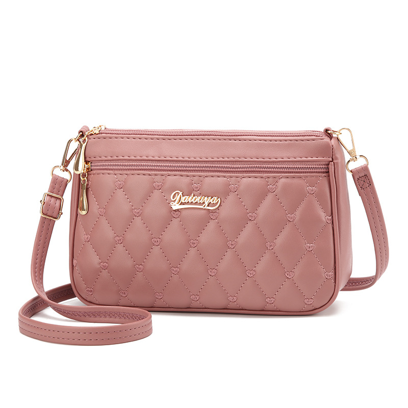 Daiouya's new summer simple and fashionable solid color embroidered small fragrance style crossbody bag trend