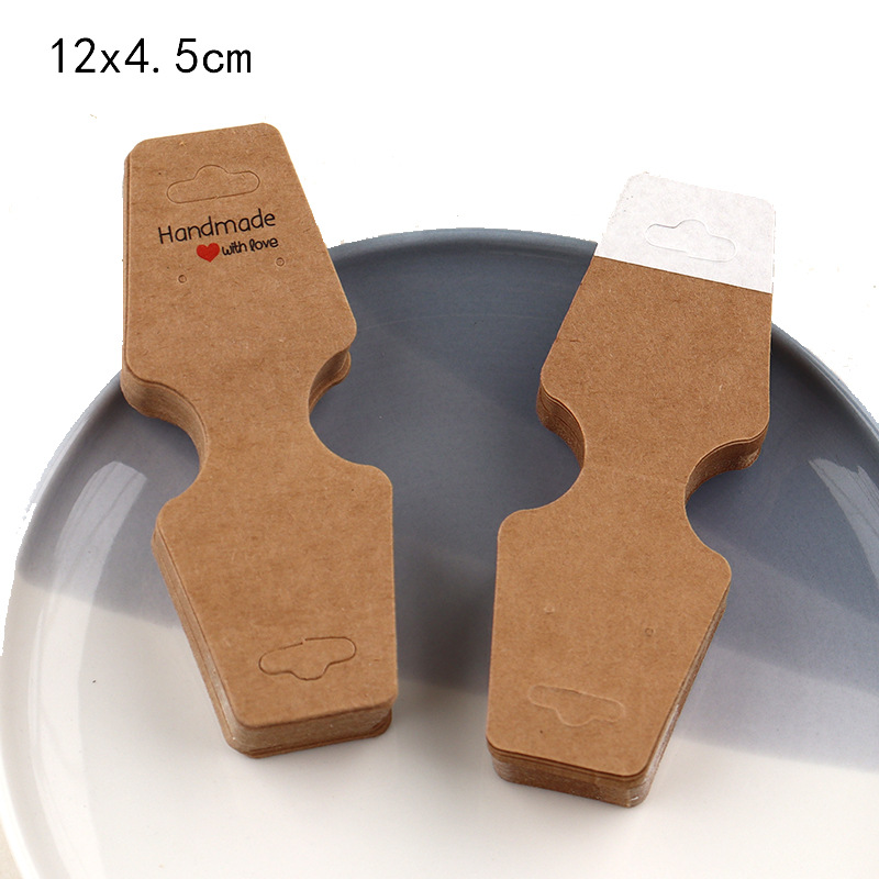 in stock blank cowhide folding card jewelry packaging hair accessories hanging card independent in stock factory direct cross-border