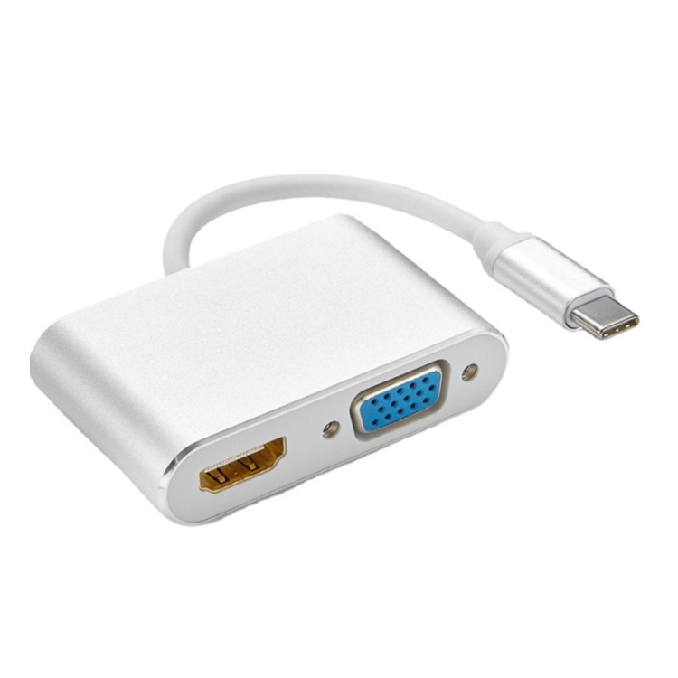 type-c to hdmi + vga monitor cable book converter notebook cross-border four-in-one docking station