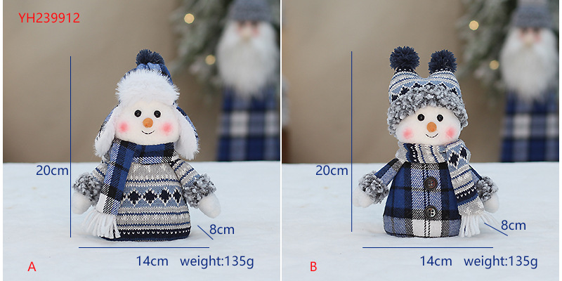 Weihnachten Blau Serie schneemann stoff puppe Lei Feng hut ski puppe Weihnachten puppe fenster dekoration_voghion.com