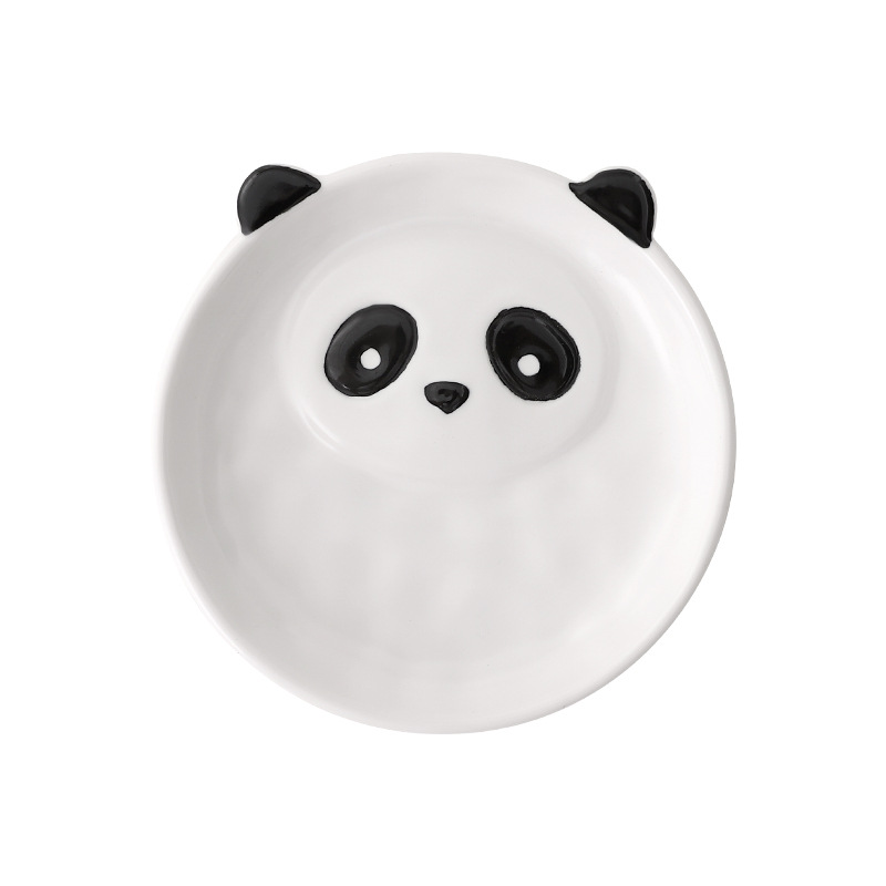 Japanese Style Tableware Set Wholesale Cute Panda Underglaze Color Ceramic Plate High Color Value Household Bowl Dish Plate Dishes