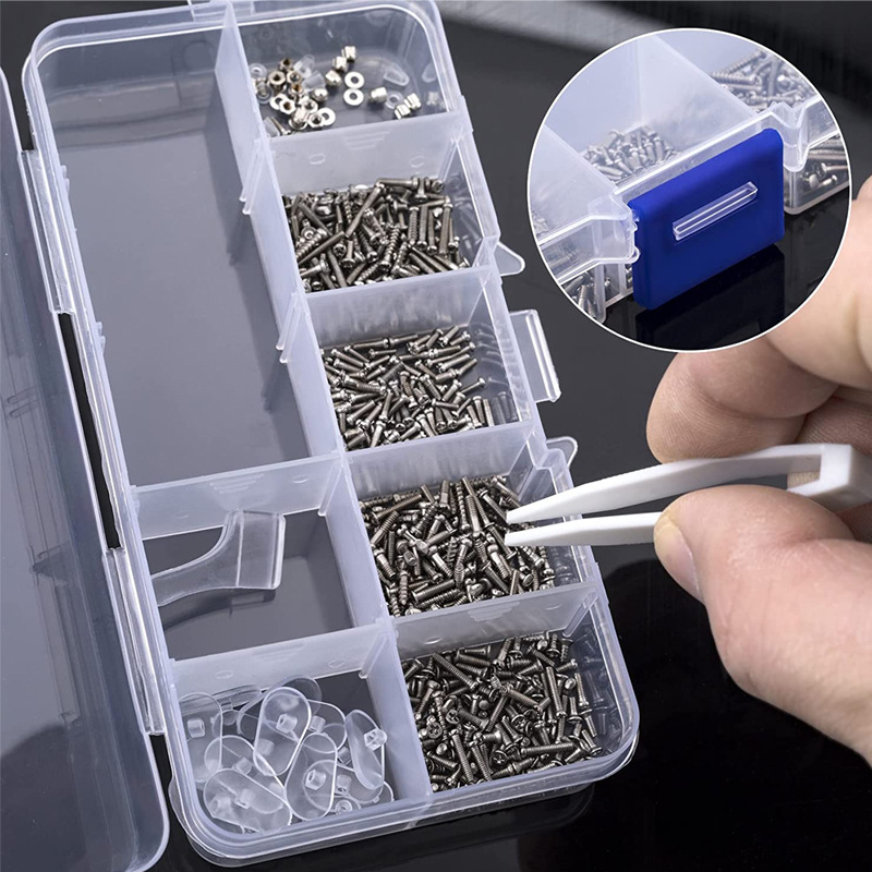 Screw Glasses Frame Repair Kit Tool Box Glasses Anti-slip Sleeve Ear Hook Glasses Accessories