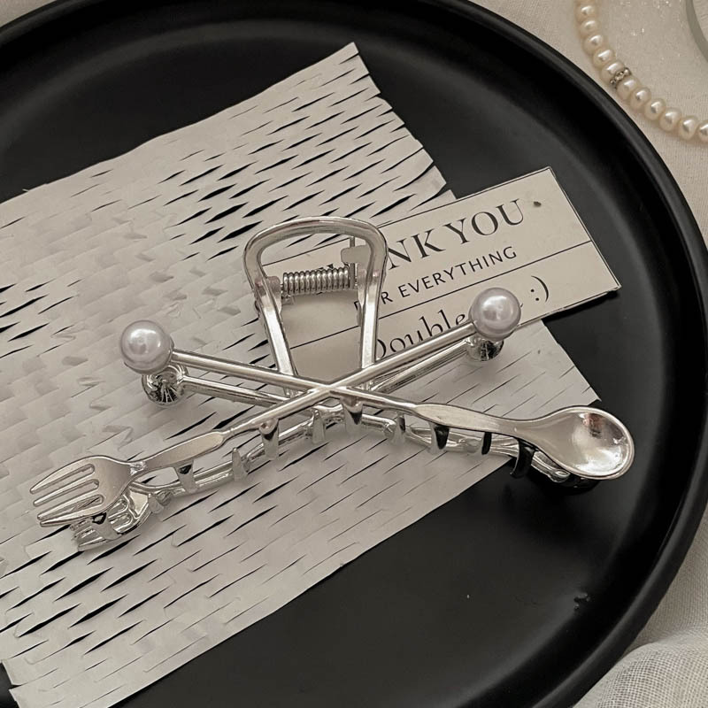 Fermaglio per capelli in metallo argentato Fermaglio per capelli a disco Grande volume per capelli Fermaglio per squalo di alta qualità Accessori per capelli coreani Copricapo Fermaglio per capelli per donne_voghion.com