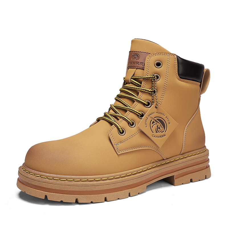 Seven-hole four-color rhubarb boots men's trend lace-up martin boots retro high-top color shoes a generation of hair