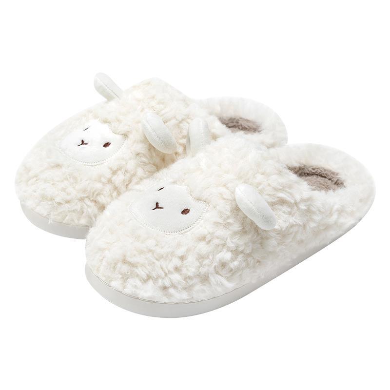 Cotton slippers women's cute autumn and winter home non-slip home Mao Mao warm couple cartoon slippers men's winter wholesale