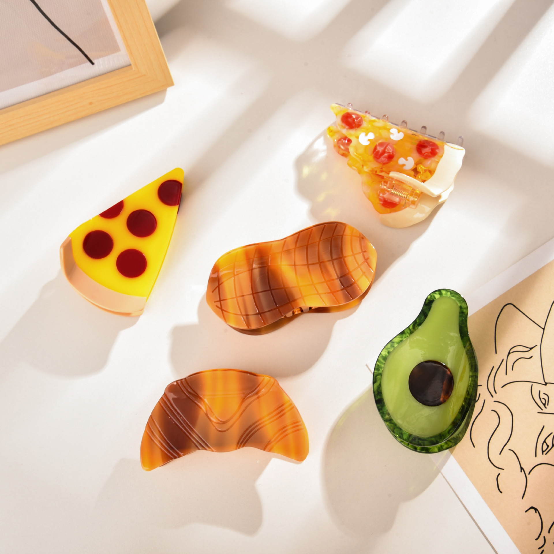 YHJ hair accessories New Design food hairpin peanut avocado acetate hair clip updo shark clip hair grip_voghion.com