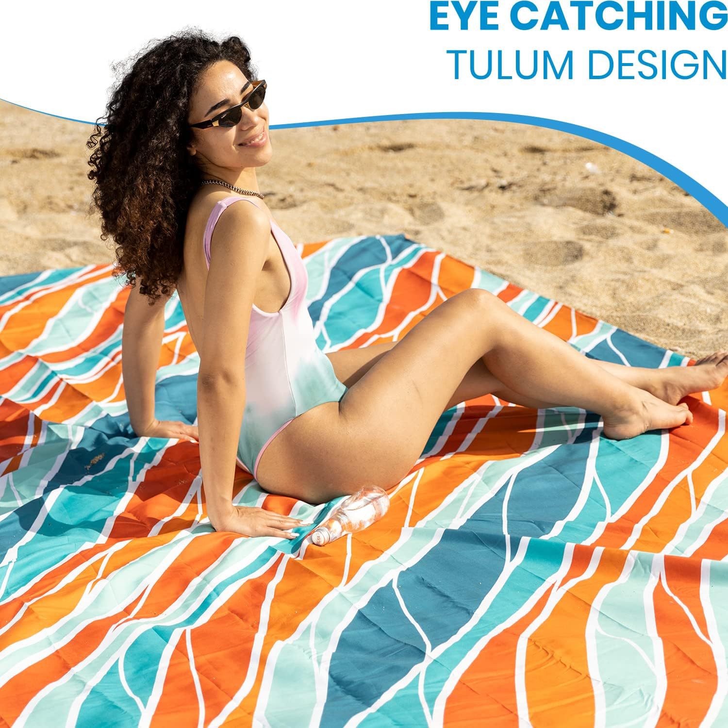 Cross-border outdoor camping beach supplies color sand-free beach mat storage bag foldable lightweight camping moisture-proof mat