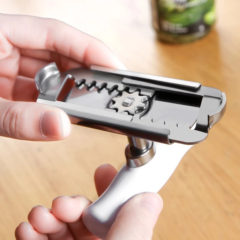 Manufacturer stainless steel bottle opener multi-functional labor-saving twist lid device adjustable can opener kitchen practical gadget