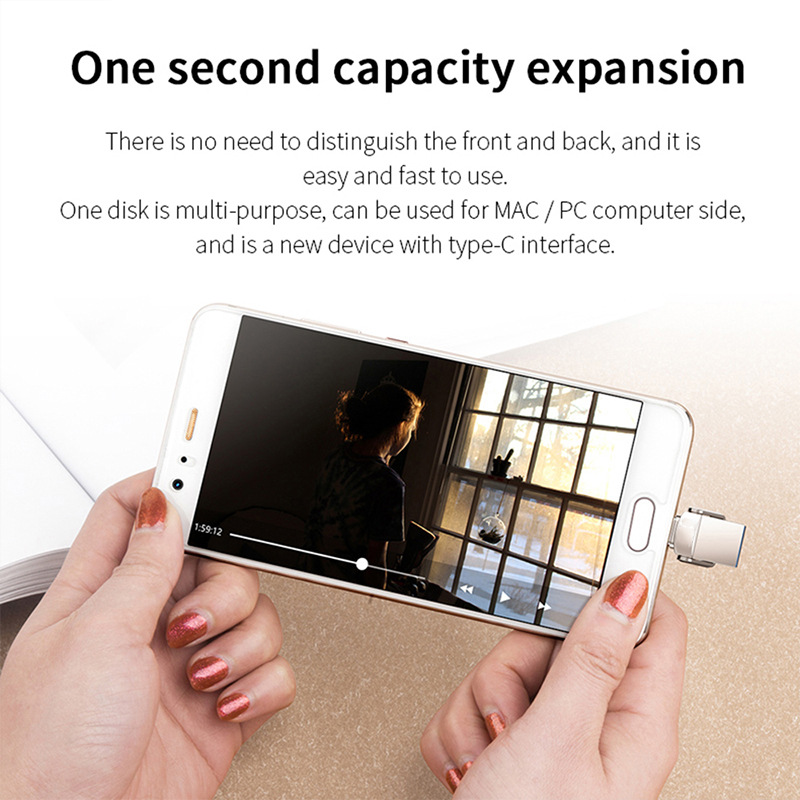Cross-border type-C computer mobile phone dual-use USB 512gb high-speed mini 2TB creative waterproof USB 1tb