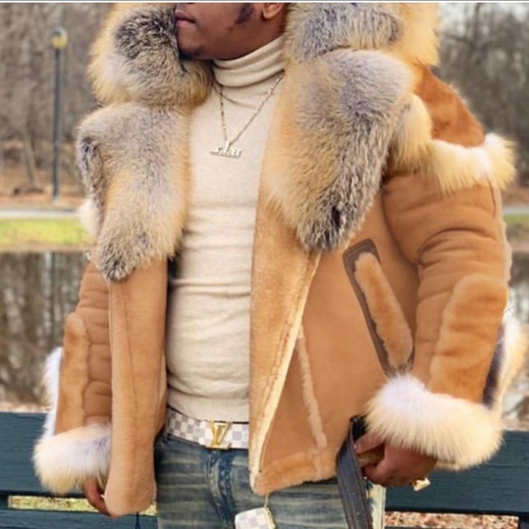 wish cross-border foreign trade fur coat men's big fur collar fur wholesale suede fur one-piece mink coat