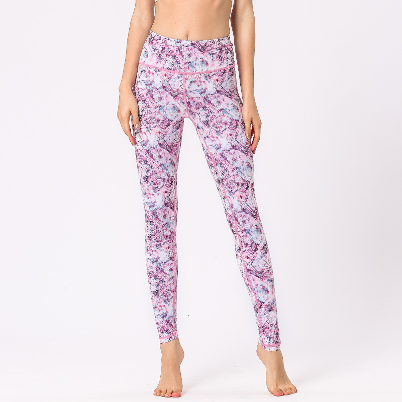 Lotte Hot Yoga Pants Женские европейские и американские леггинсы с цифровым принтом Высокая Талия Подтяжка бедер Бег Спортивные укороченные брюки для фитнеса