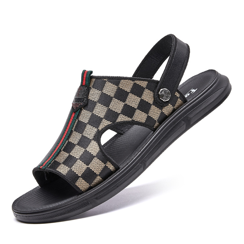 Sandals Men's 2023 Summer New Casual Soft-soled Beach Shoes Dual-purpose Leather Breathable Non-slip Outer Wear Men's Trendy Shoes