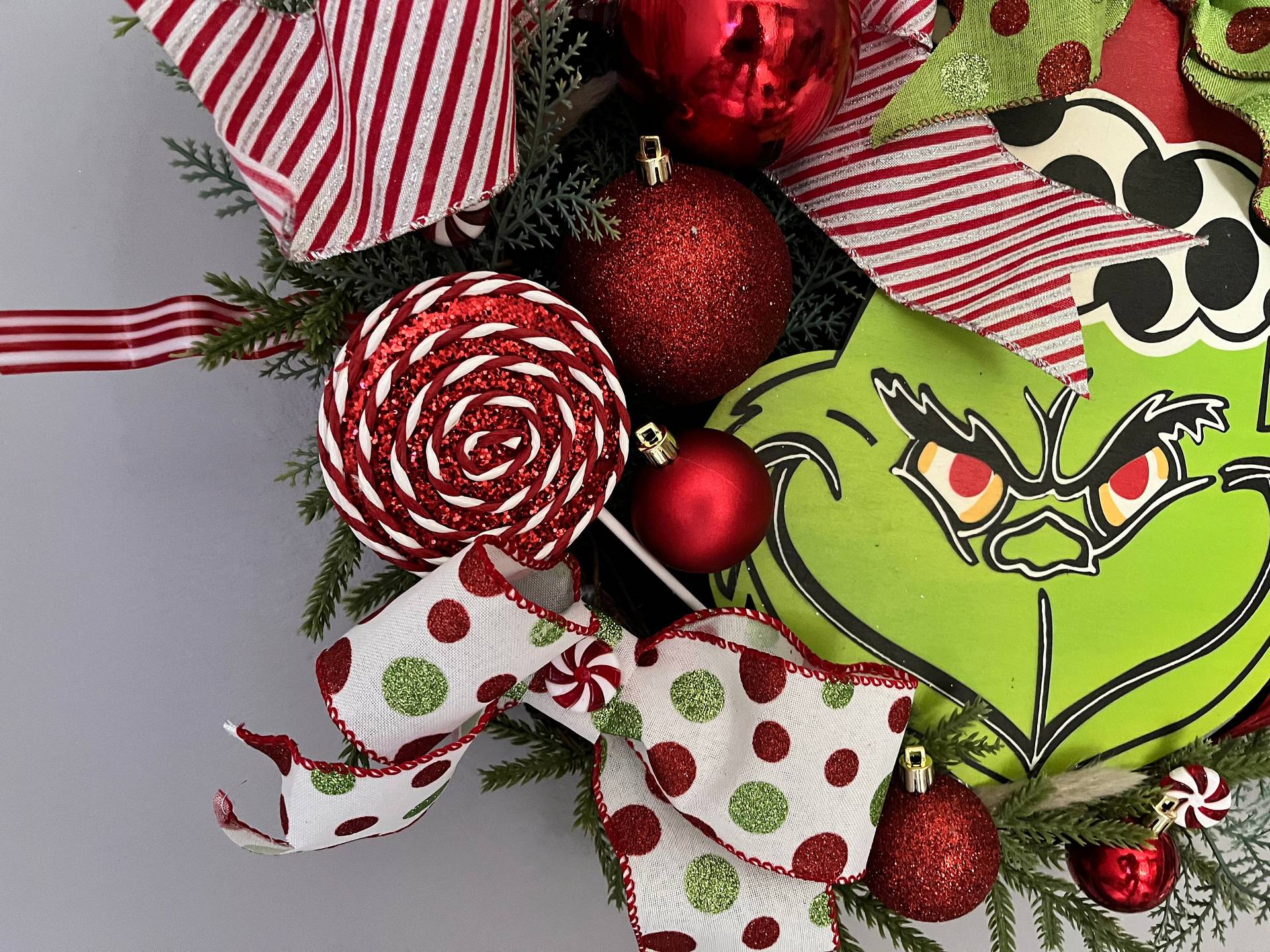 New Christmas garland Grinch front door Garland Christmas Wreath Grinch holiday decoration_voghion.com