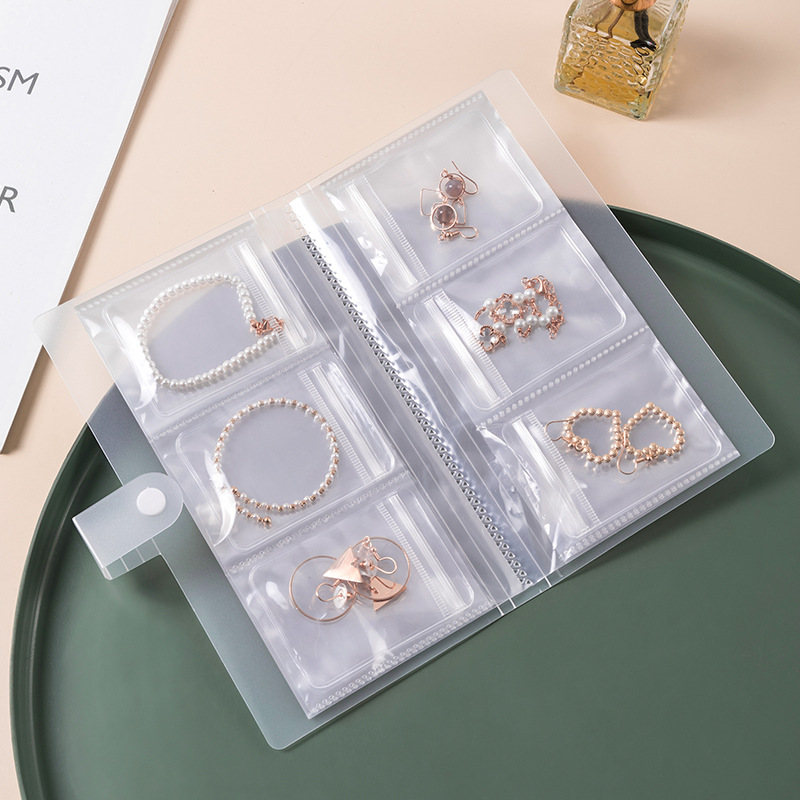 Jewelry storage box earrings anti-oxidation ring jewelry transparent dustproof storage bag necklace jewelry book sealed bag