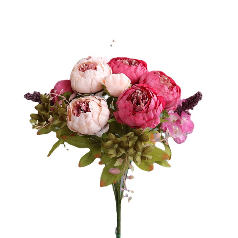 13頭の牡丹のヨーロッパ式の包みの芯の牡丹の花の家庭の結婚祝いのシミュレーションの花|undefined