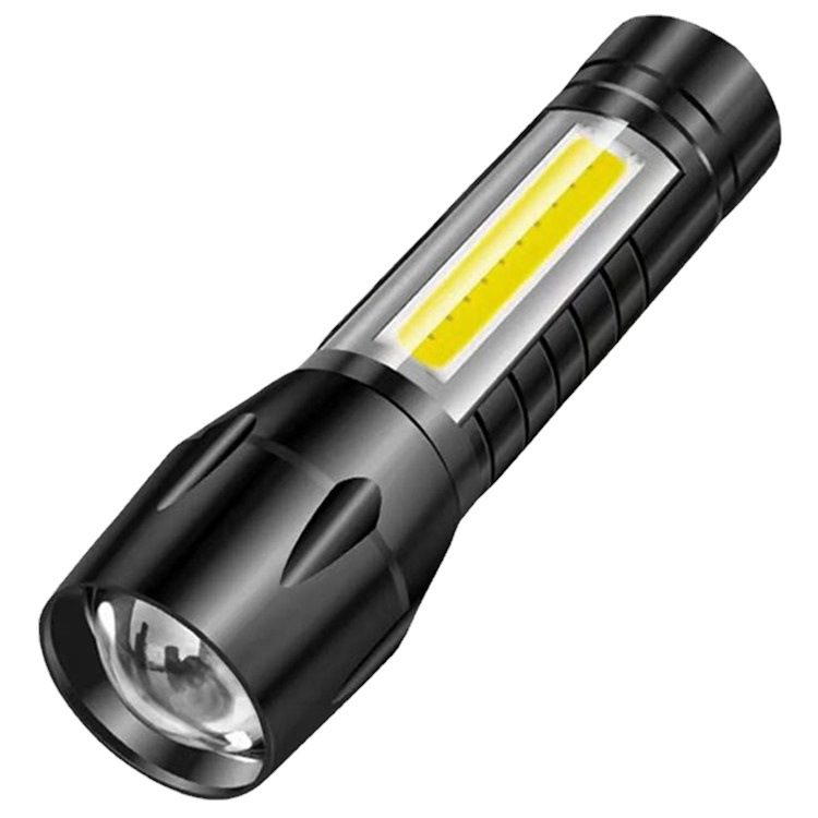 COB flashlight aluminum alloy rechargeable USBled mini telescopic zoom 511 gift logo side light