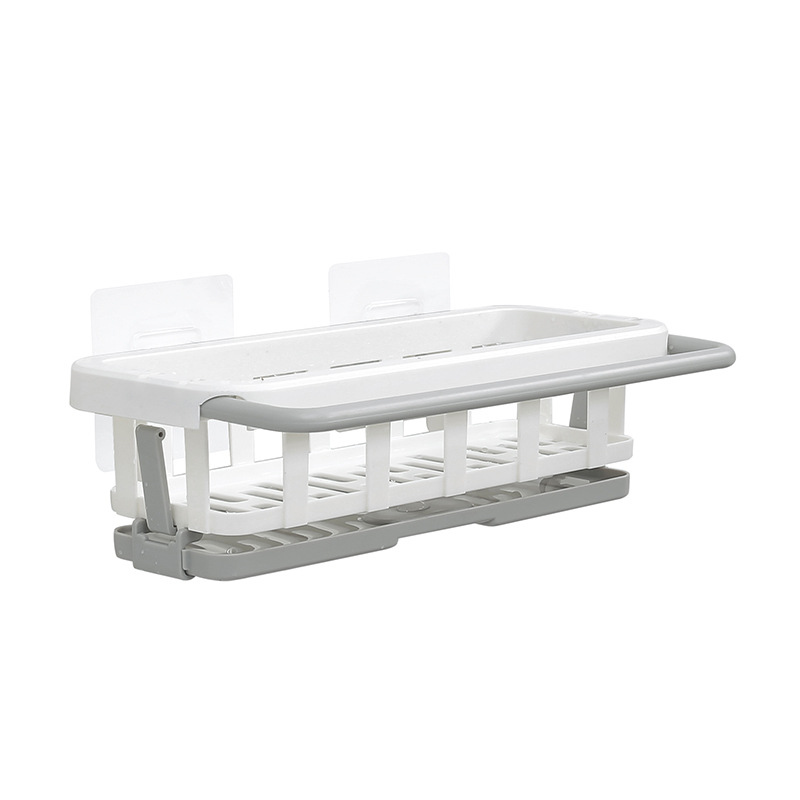 Retractable Rack Kitchen Storage Rack Punch-free Storage Rack Wall-mounted Seasoning Shelf Household Draining Basket Sink
