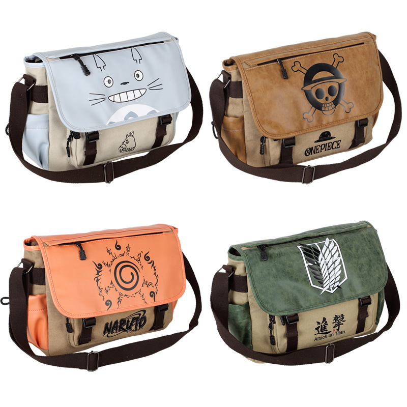 Animation Peripheral Shoulder Bag Attack on Foreign Trade Ghost Extermination Blade One Piece Tokyo Totoro Canvas Satchel