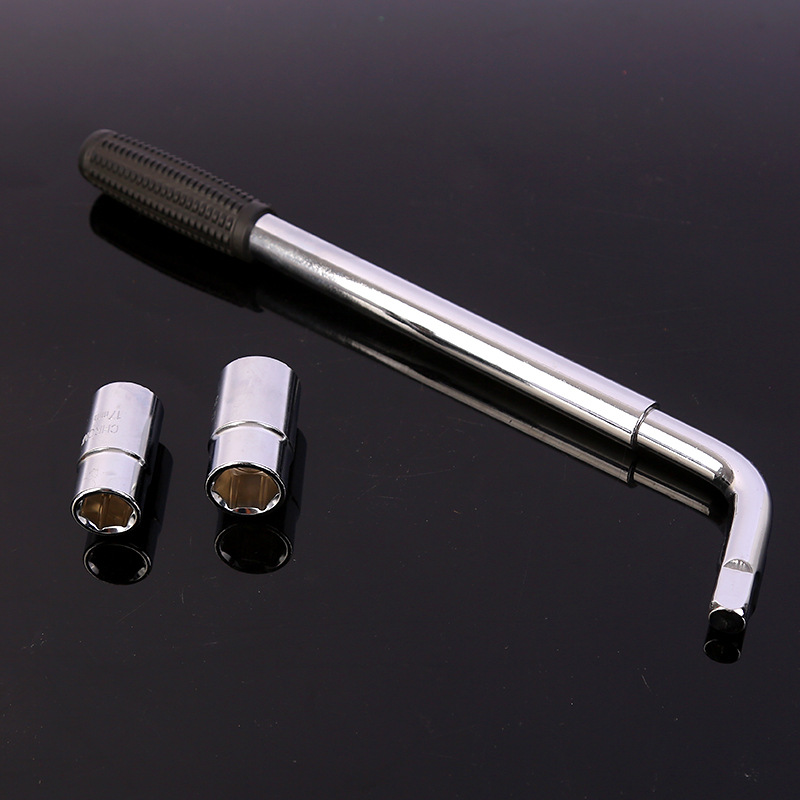 Multifunctional tire wrench socket wrench tool tire change car labor-saving disassembly sleeve telescopic bending rod