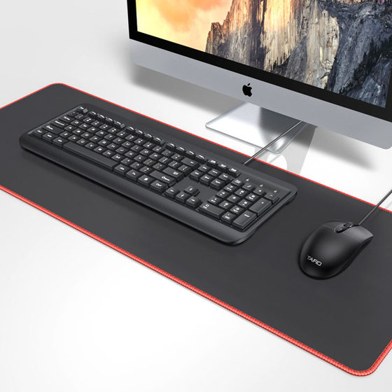 Cross-border black red lock large mouse pad extra thick office e-sports game computer desk mat